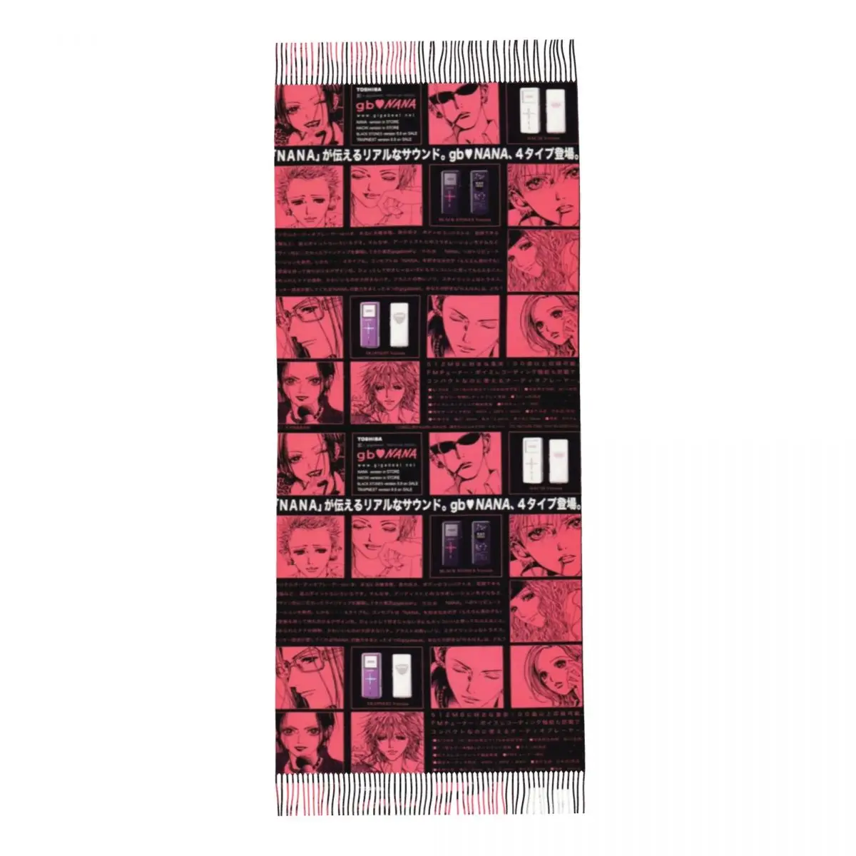 نانا أوساكي الأحجار السوداء شال التفاف للسيدات الدافئة الكبيرة وشاح ناعم Trapnest كوماتسو الشرير مانغا منديل شال الأوشحة #3