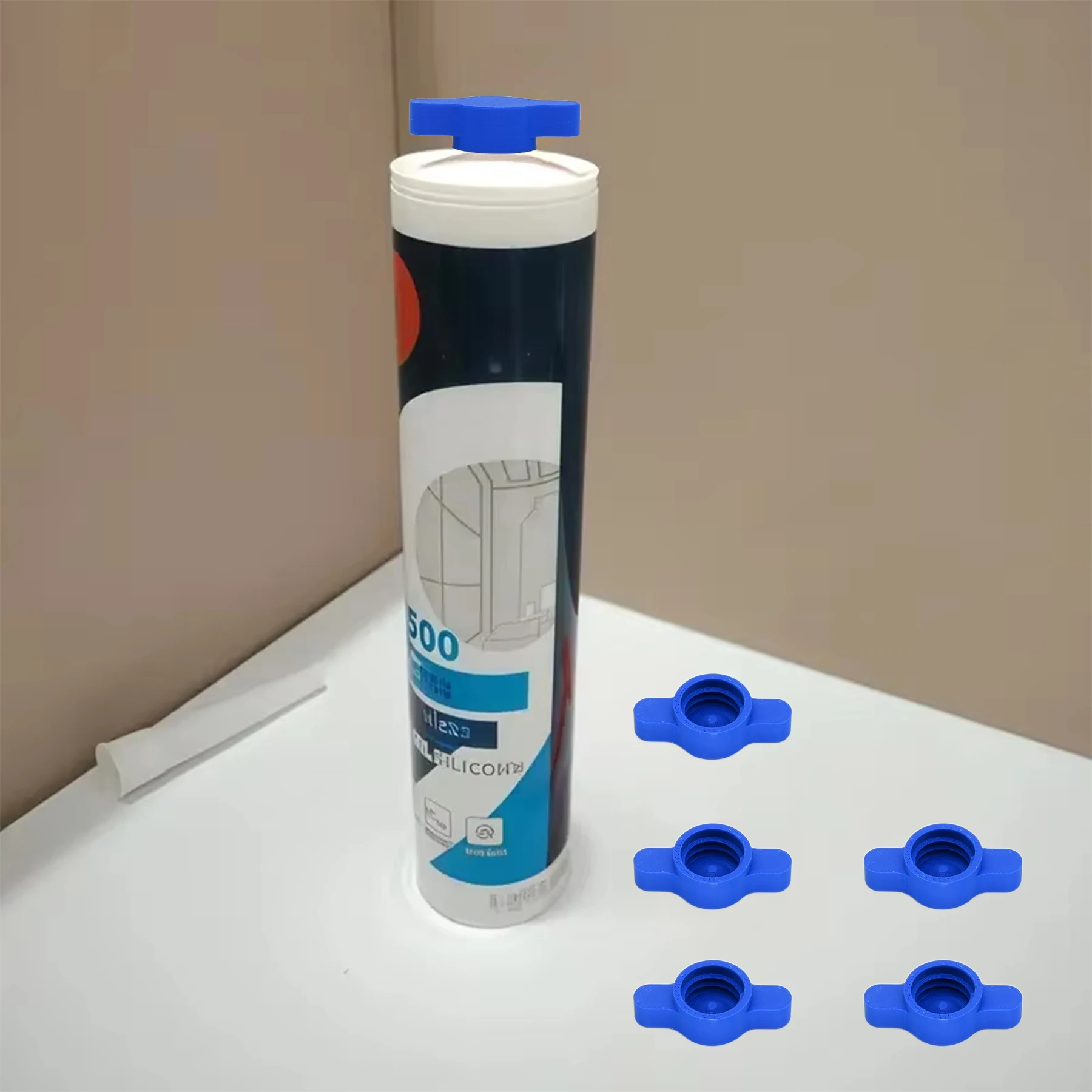 5-Pack Glass Glue Caps, Glass Glue Tube Cones, Durable Plastic Sealing Caps, Suitable for Standard Silicone Glue Glass Glue Bottles