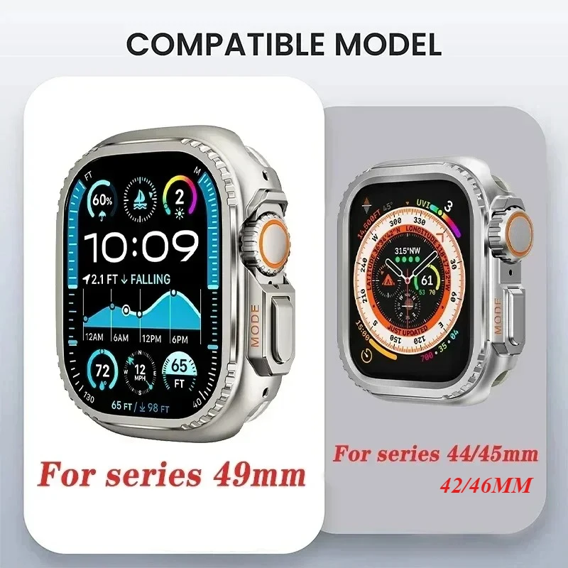 Metal Bumper Case For Apple Watch 49MM 46 45 44mm Protector Frame Cover For iWatch Series 11 10 9 8 7 654SE Change To Ultra 3 49 image 2