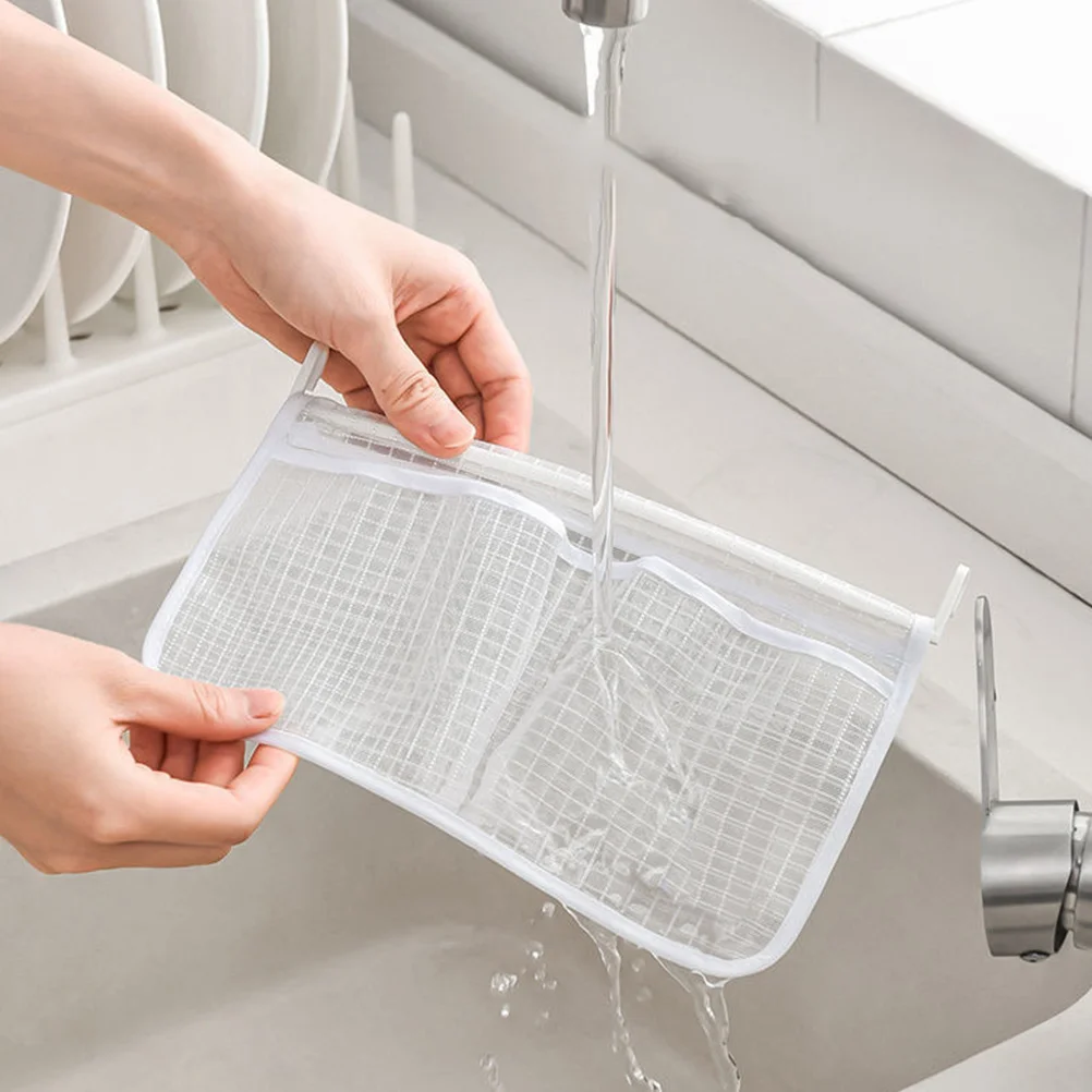 

3pcs Fridge Hanging Mesh Double Compartment Refrigerator Storage Bag Reusable Large Opening Easy Clean Space Saving