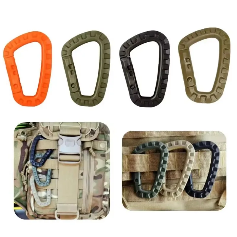 1-6pcs Outdoor Medium Backpack Buckle Buckled backpack Fast Tactical Carabiner Plastic Hook D Buckle Sports Camping Climbing