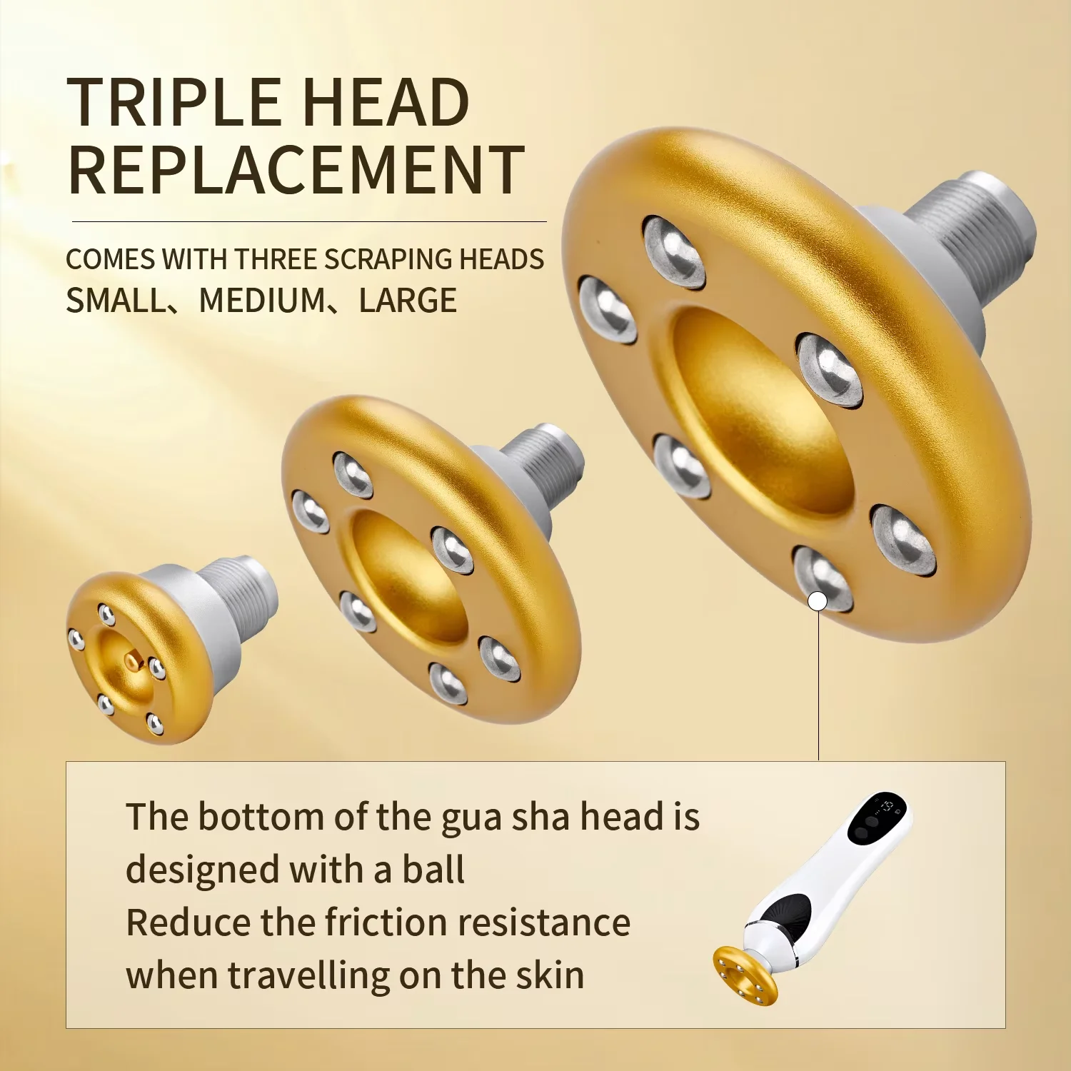 เครื่องนวดขูดเผาผลาญไขมันไฟฟ้าเพื่อบรรเทาอาการปวดการเผาผลาญไขมันผิวดีท็อกซ์ผ่อนคลายกล้ามเนื้อบํารุงผิวด้วย 3 สิ่งที่แนบมา