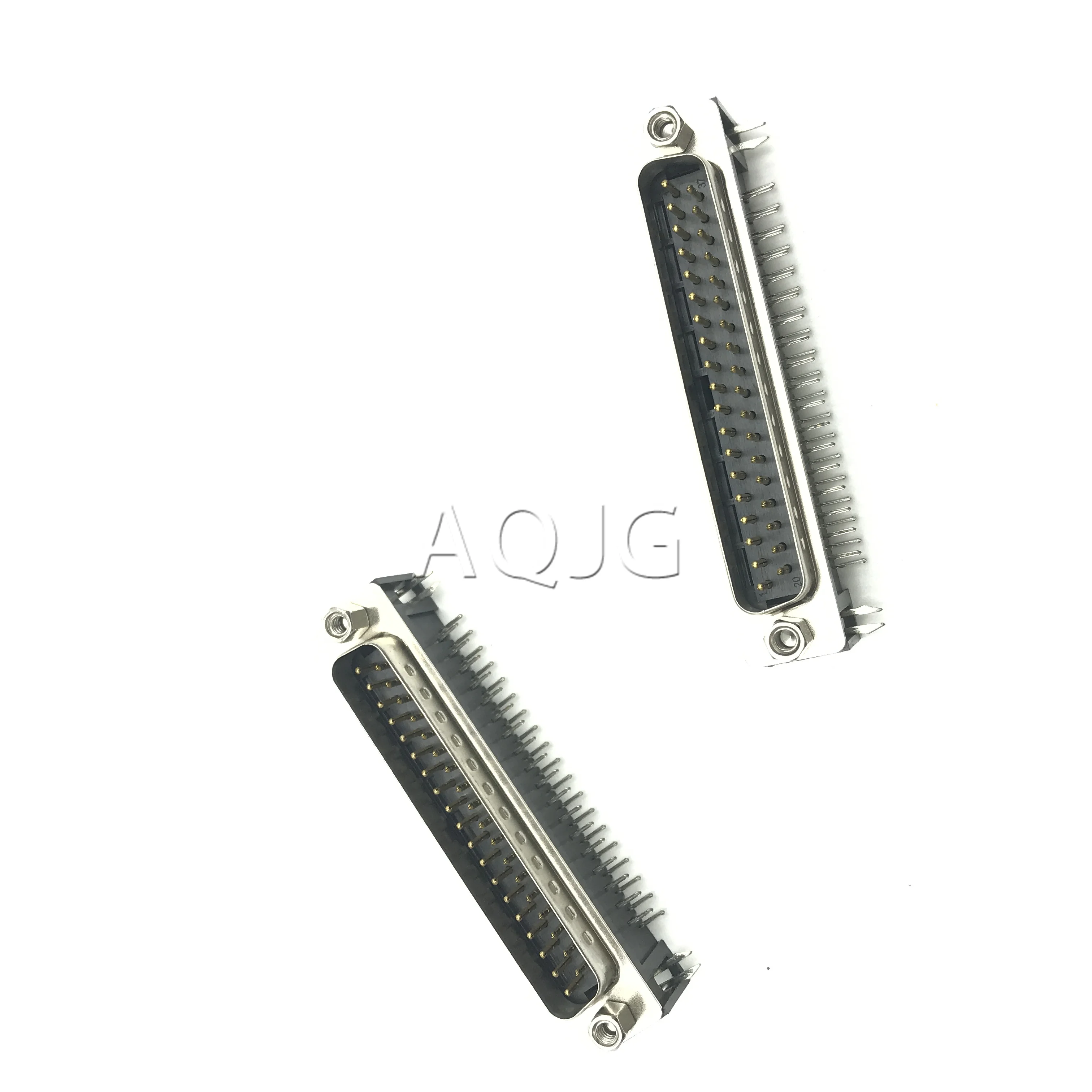 10Pcs Sample Male/Female DB37 DR37 D-sub Right Angle PCB Mount Double Row Pins Electrical Connector Socket With Screw Nuts