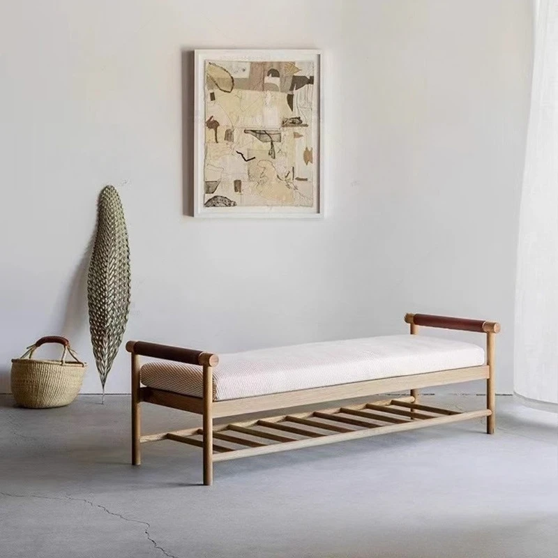 Solid wood bedside stool bedroom home sofa bench