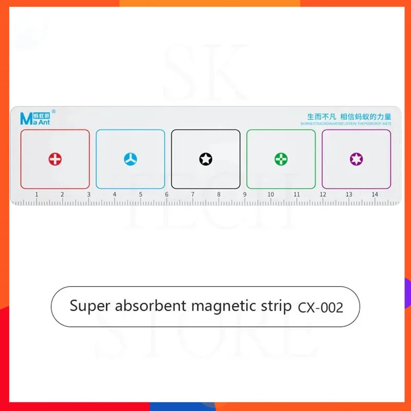 MaAnt CX-002 Portable Dual-use Magnetic Screws Storage Mat Measuring Ruler for Mobile Phone Laptop Disassembly Repair