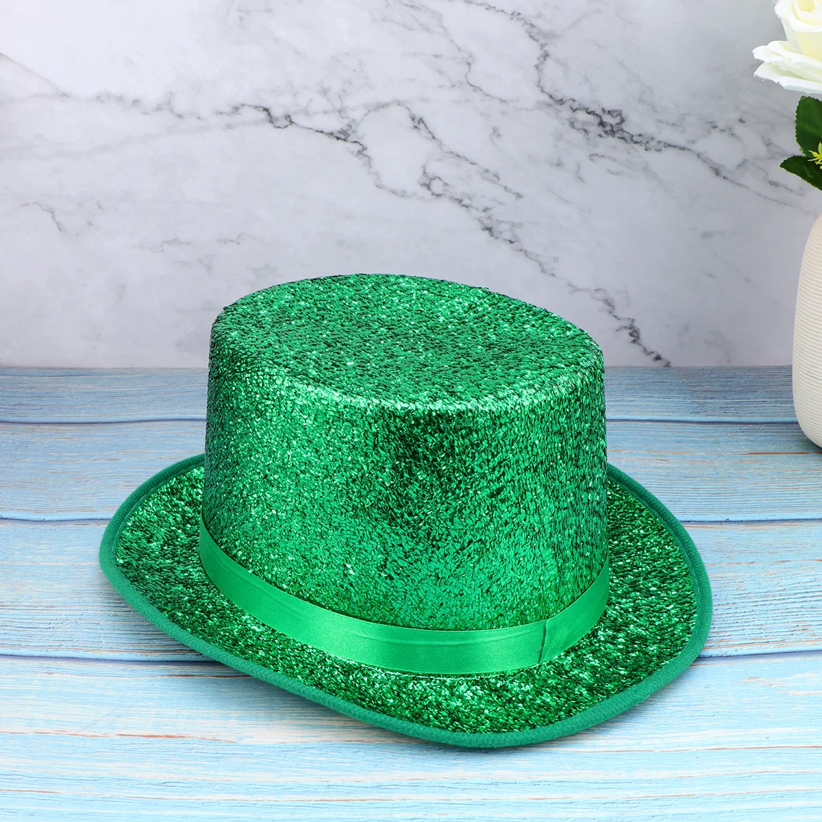 

Glitter Hat Green Shiny Party Cosplay Magician Performance Hat Sparkly Sequins Topper For Adults Women