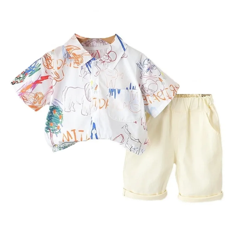 

New Summer Baby Clothes Suit Children Boys Casual Shirt Shorts 2Pcs/Sets Toddler Clothing Infant Sports Costume Kids Tracksuit