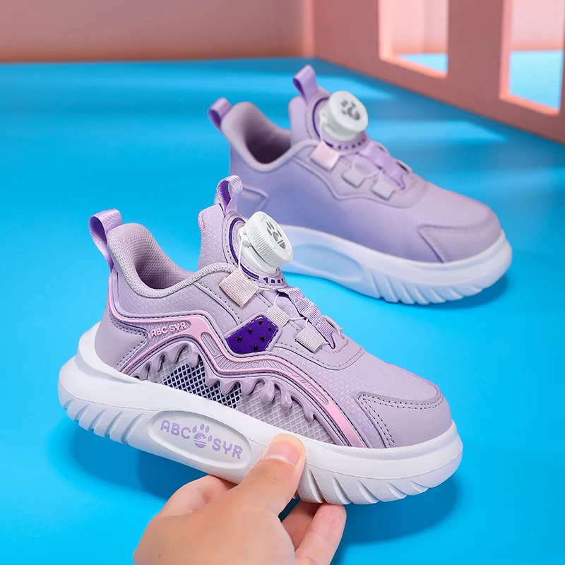 

Осень 2023, повседневные кроссовки для девочек, кожаная верхняя обувь на мягкой подошве, легкая обувь с застежкой на ручке, новая удобная обувь для бега