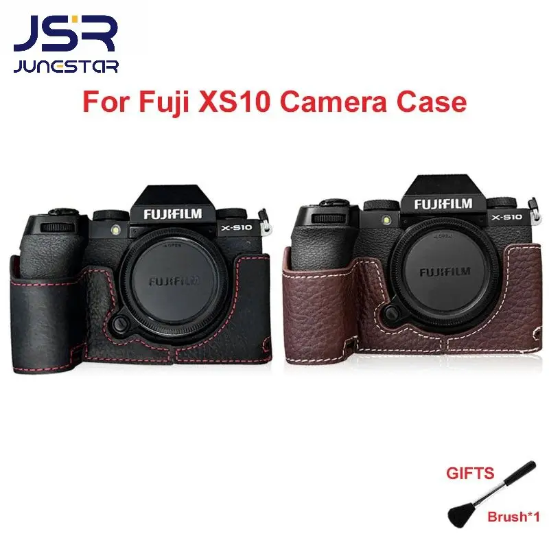 Genuine Leather Camera Half Case for Fujifilm X-S10 Camera Bottom Battery Opening Version Camera Case Fuji XS10 Protective Bag