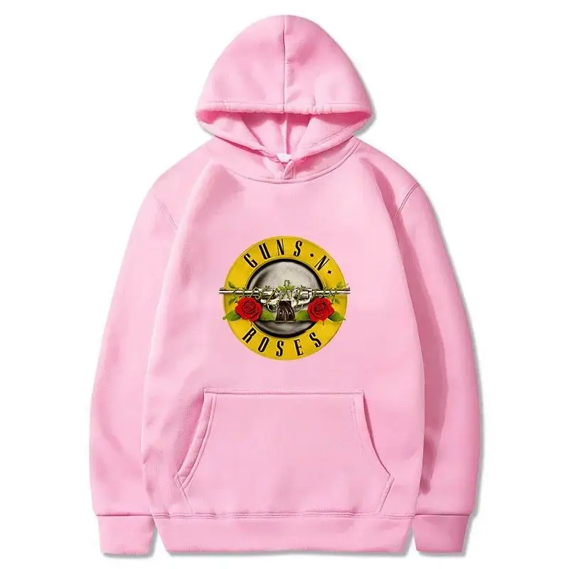 

Men's and Women's Cotton Sweatshirts Plus Fleece Guns N' Roses Hoodie Hard Rock Band Print Pullover Hip Hop Music Clothing