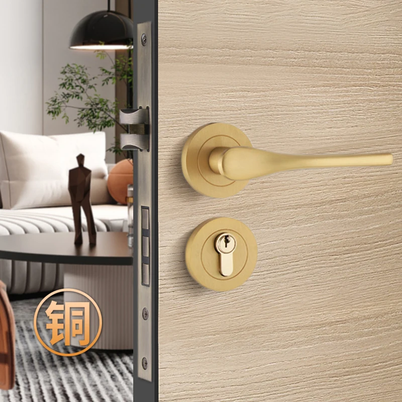 Quiet magnetic door lock in bedroom room Solid wood indoor bedroom