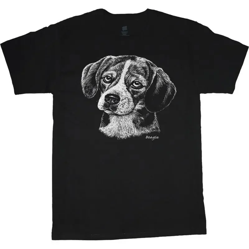 Camiseta Beagle Shirt Dog Breed T para hombre, camiseta negra con diseño blanco
