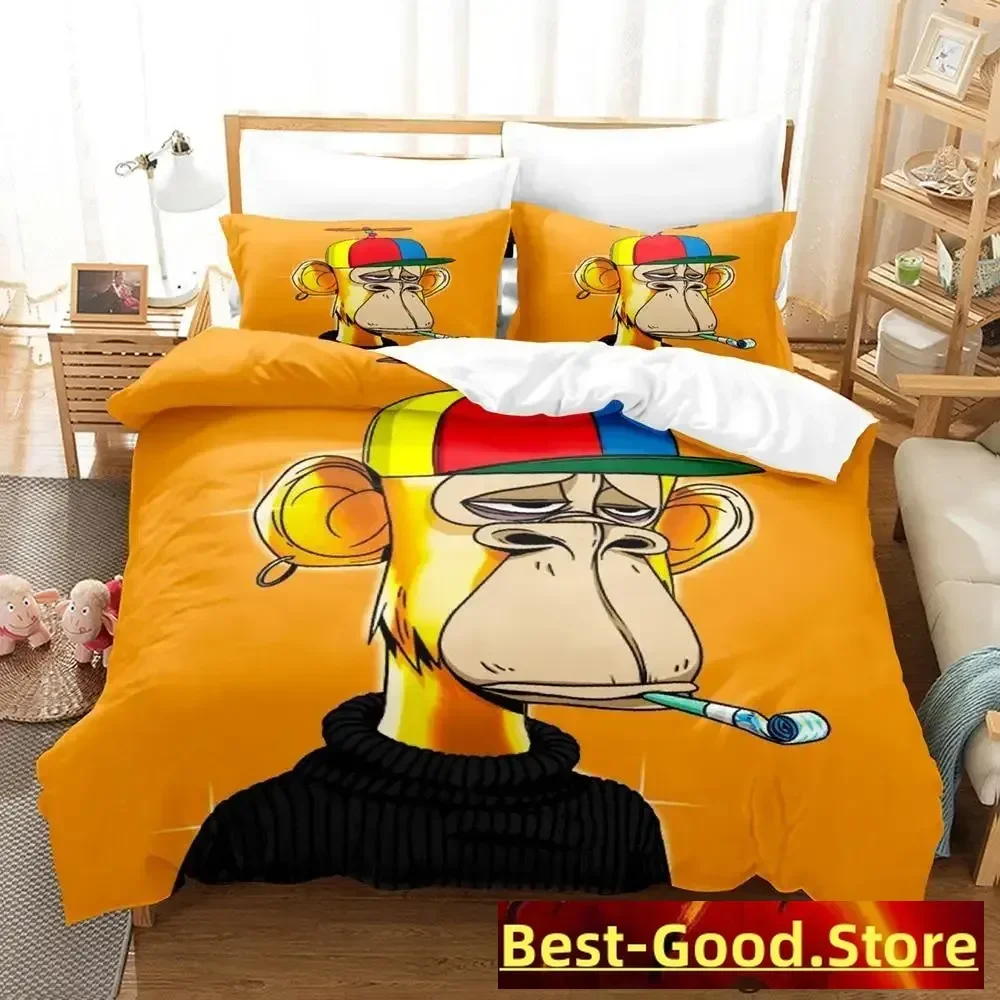 

Bored Ape Yacht Club BYAC NFT Bedding Set Single Twin Full Queen King Size Bed Set Aldult Kid Bedroom Duvetcover Sets Anime