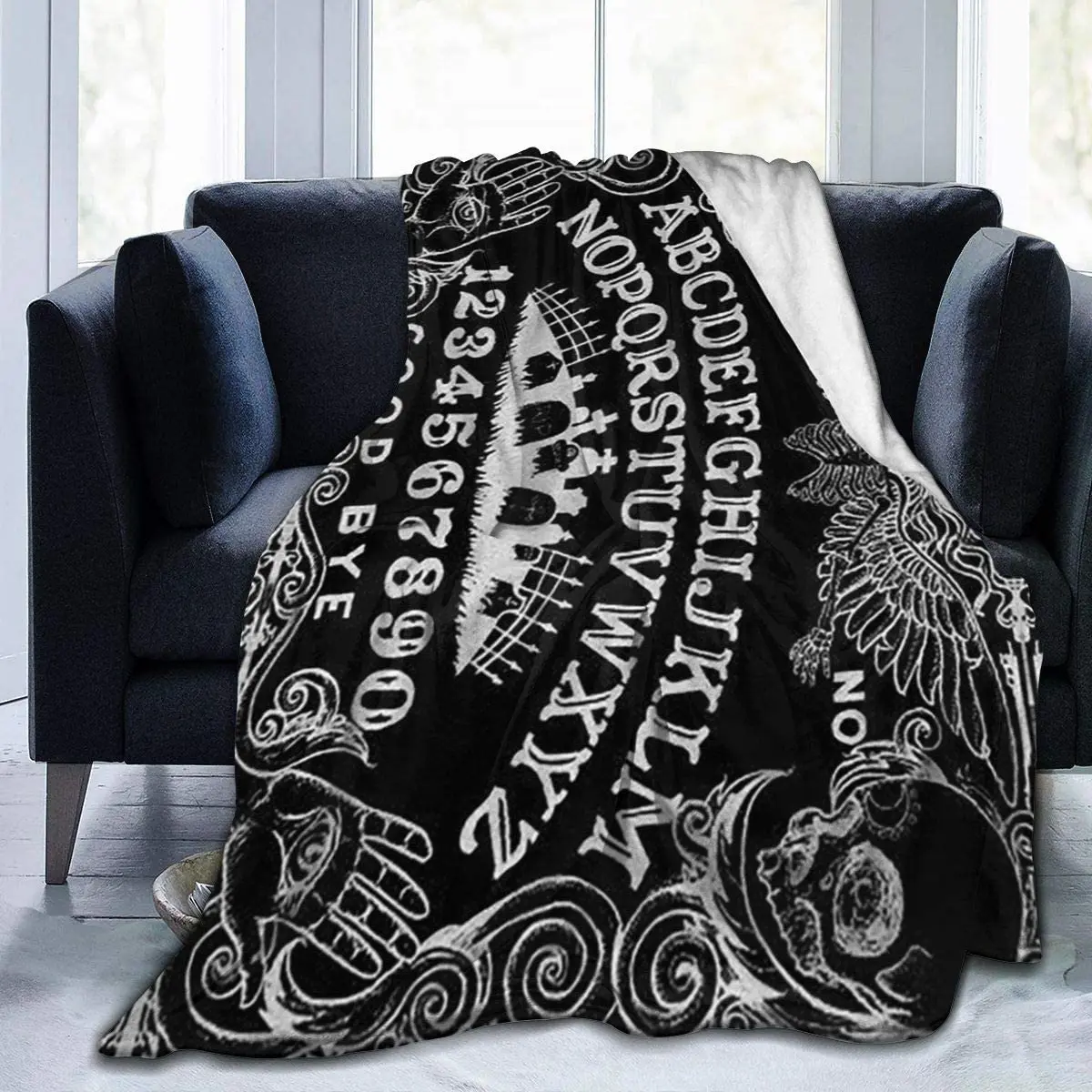 Ouija Board Black -Soft Fleece Blanket Flannel Velvet Plush Throw Blanket