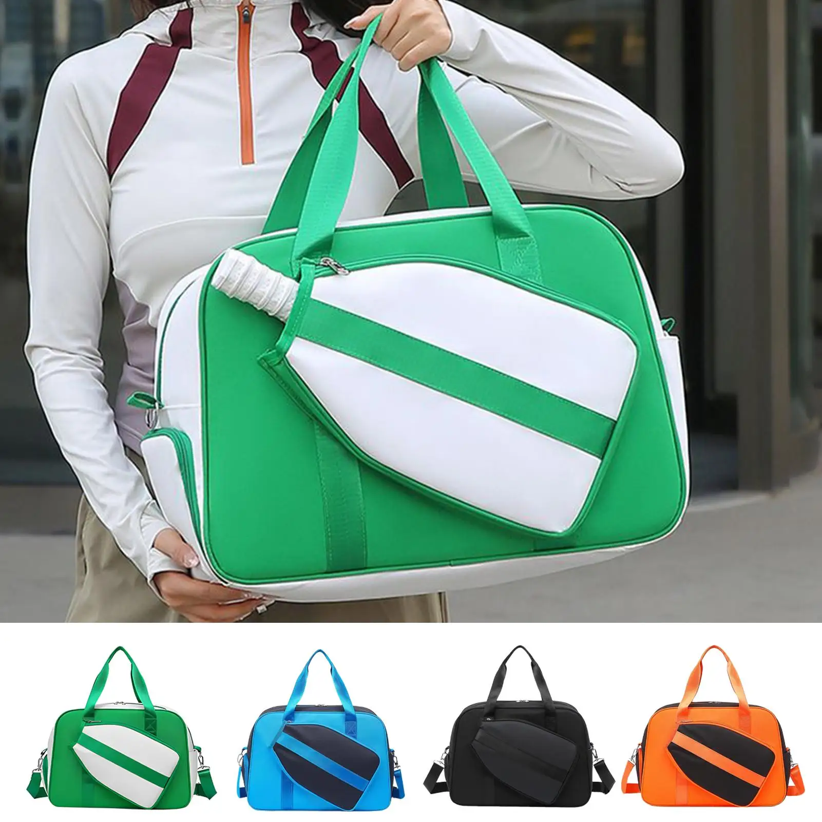 

Сумка для пиклбола, спортивная сумка для ракеток Pickleball с отделением для обуви, большая вместительная спортивная ракетка для хранения весла, сумка на слинге