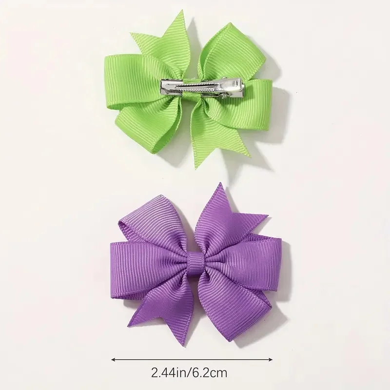 40pcs 2.44inch Random Color Bow Hair Clip Sets Simple Holiday Hair Clip Baby Girls Hair Accessories