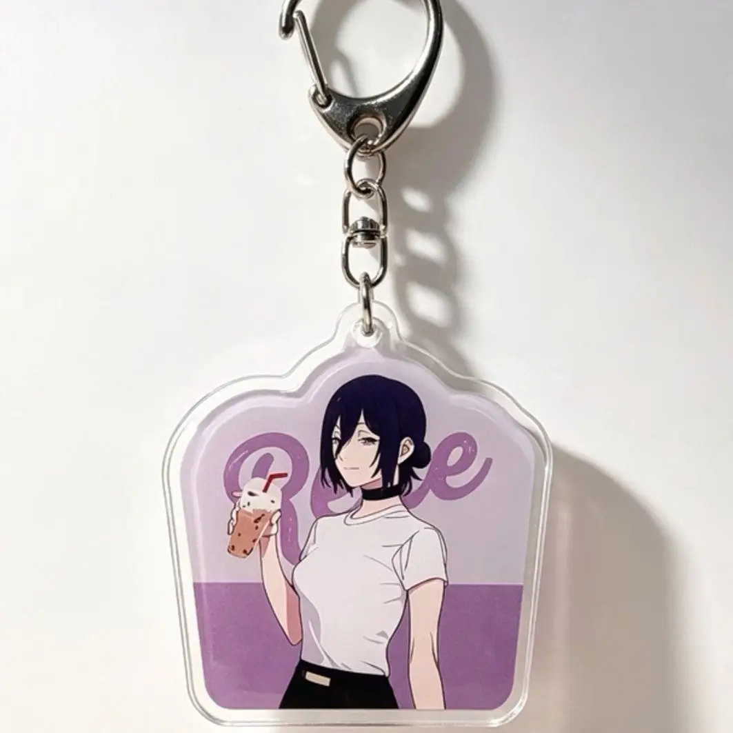 Chainsaw Man Anime KeyChain ‌Reze Men Key Chain for Women Cartoon Kawaii Cosplay Acrylic Keyring Pendant Gifts