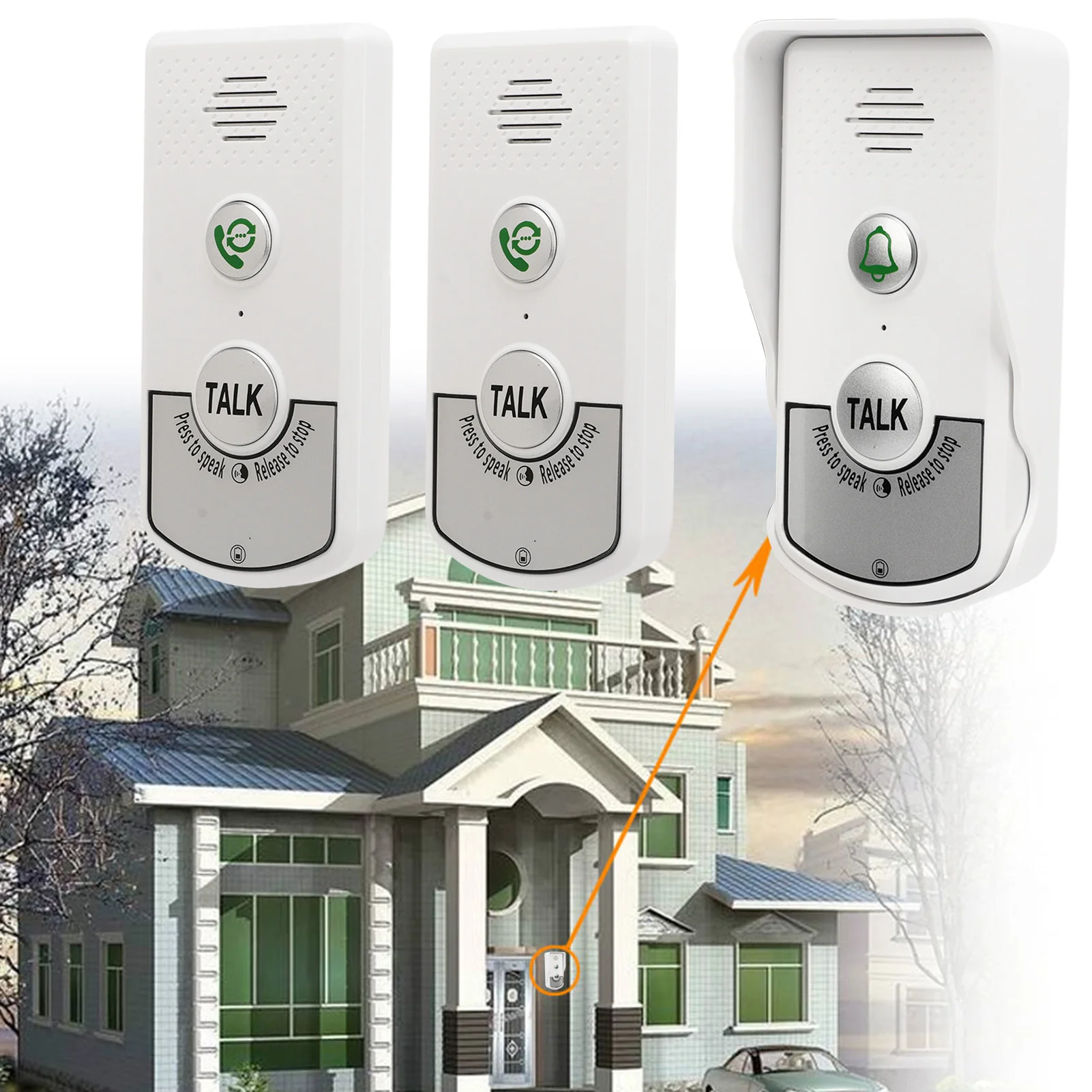 Wireless Intercom Doorbells Excellent Chip 1000m Distance Intelligent White Voice Intercom Doorbells for Homes Factories