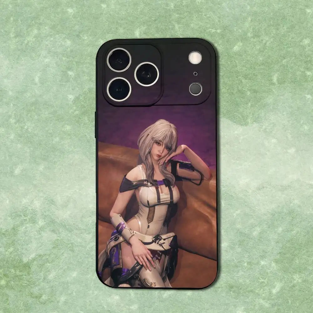 Funda de teléfono Cute Art S-Stellar B-Blades para iPhone 14,13,17,12,11,16,15,Plus,Pro Max,XS,X,XR,SE,Mini,funda negra de silicona suave