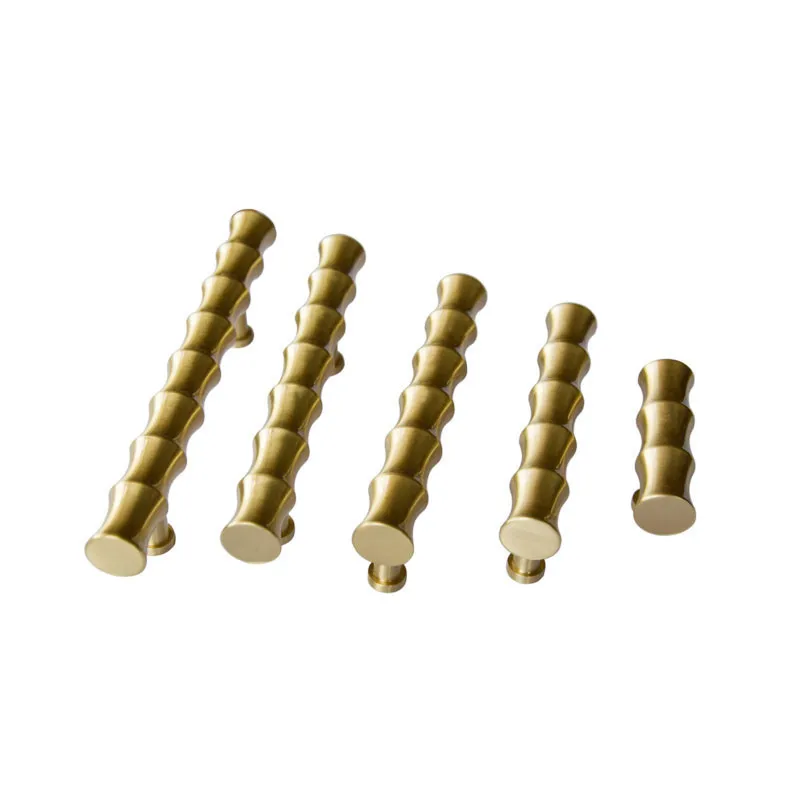 Creative T-Bar Brass Door Handle Nordic Furniture Bamboo Handles and Knobs for Cabinet Kitchen Cupboard Drawer Pulls Hardware