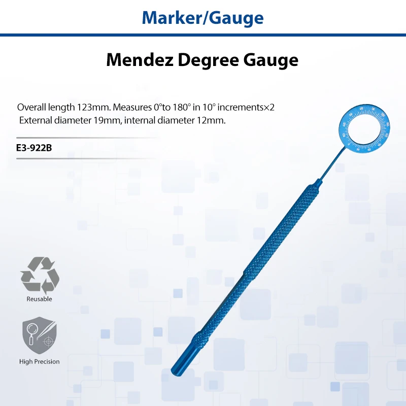 Mendez Degree Gauge, corneal marking ring, ophthalmic gauge, toric IOL marker, eye surgical instrument, astigmatism marker
