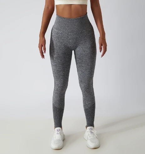 Legging taille haute sans couture pour femme, pantalon de yoga respirant, sport, fitness, décontracté, mode, document solide