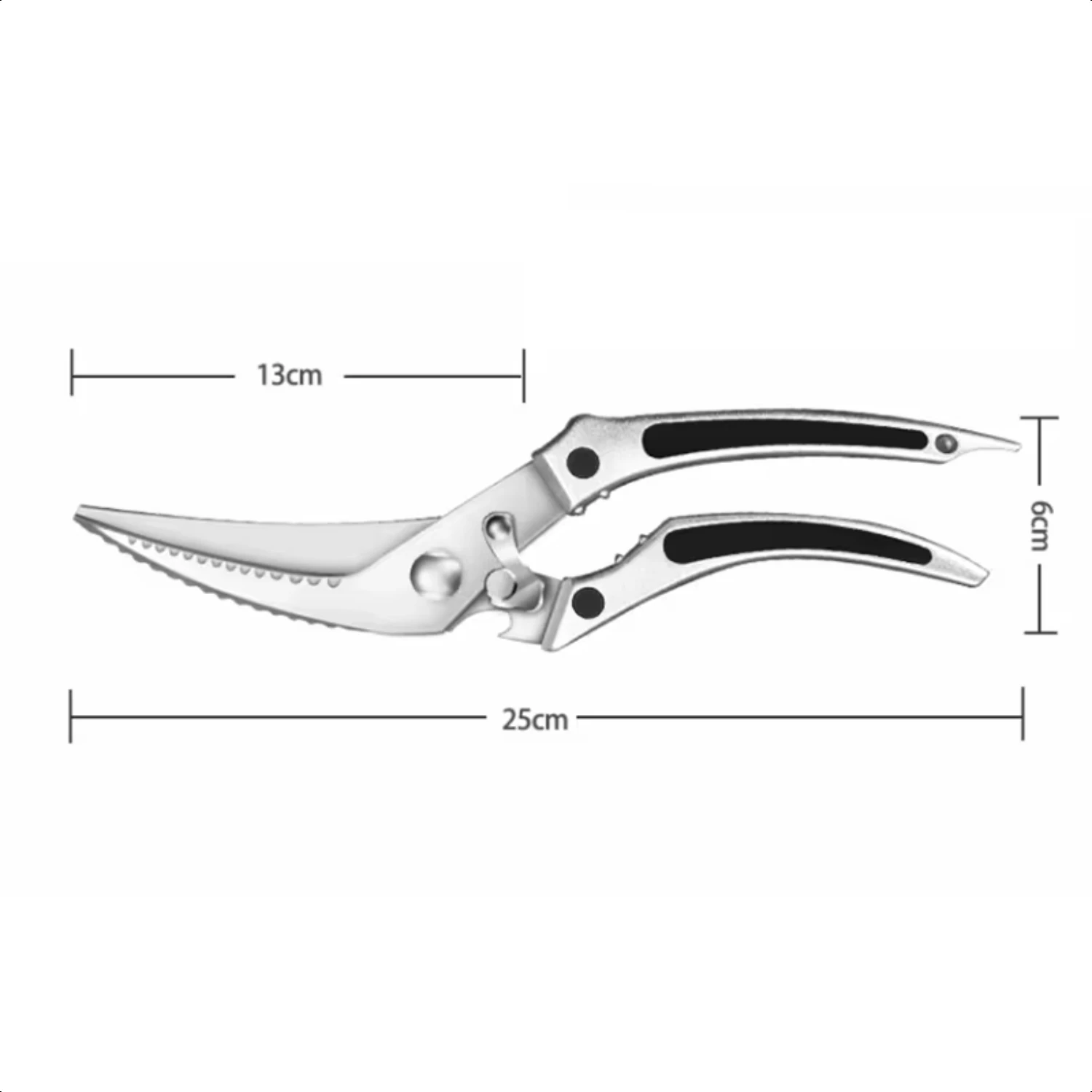 Chicken Bone Scissors with Safety Locking Clip Stainless Steel  Scissors  Turkey, Fish, and Seafood