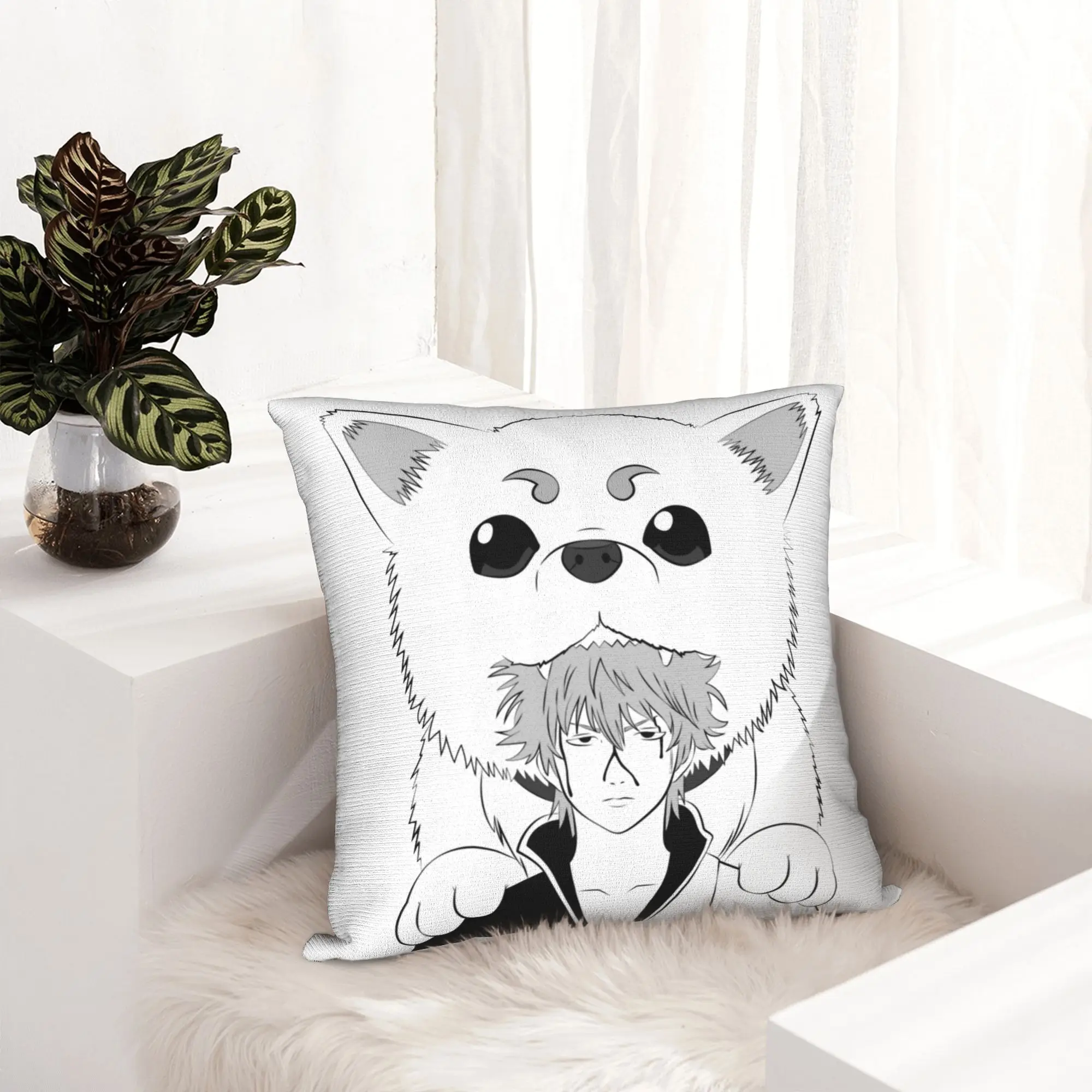 Gintama Dog God Pillowcase Soft Fabric Cushion Cover Gift  Pillow Case Cover Home Square 18''