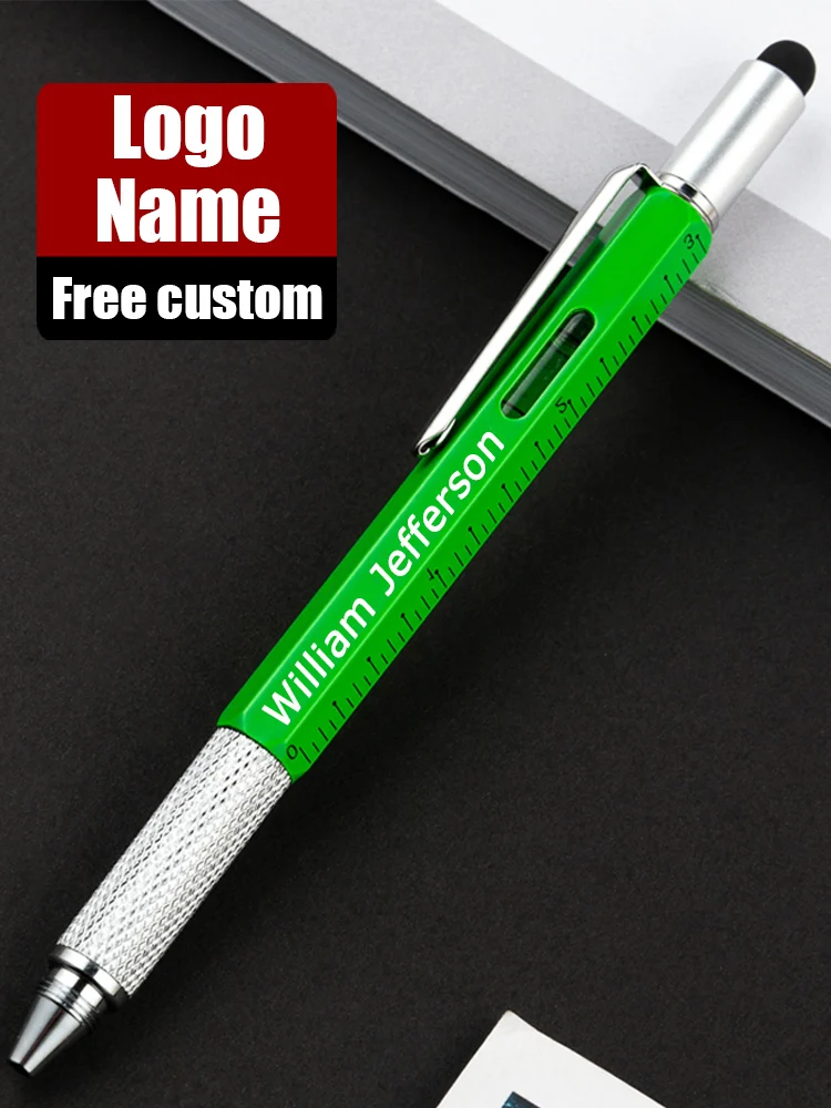 Tournevis multifonctionnel 6 en 1, stylo à bille pour écran tactile, outil cadeau, fournitures scolaires et de bureau, stylos de papeterie avec nom personnalisé
