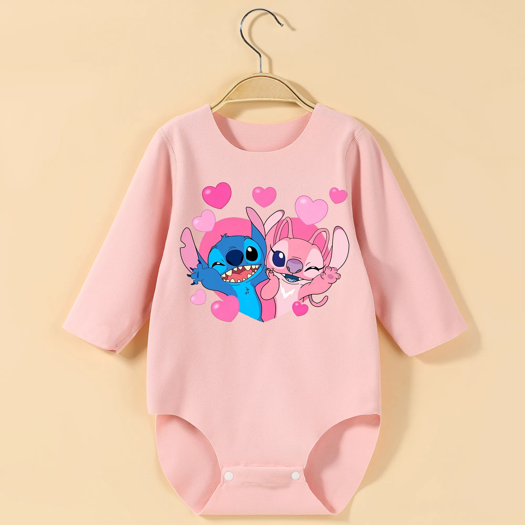 

Lovely Stitch Cute Baby Long Sleeves Baby Bodysuit Exquisite Print Onesie for Height 60-90CM Baby Cloths Comfortable Jumpsuit