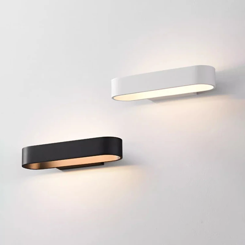 

Indoor Wall Lamp LED Aluminum Lamp Bedroom Bedside Lamp Hallway Wall Light Black and White Lamp Body Lighting Fixture