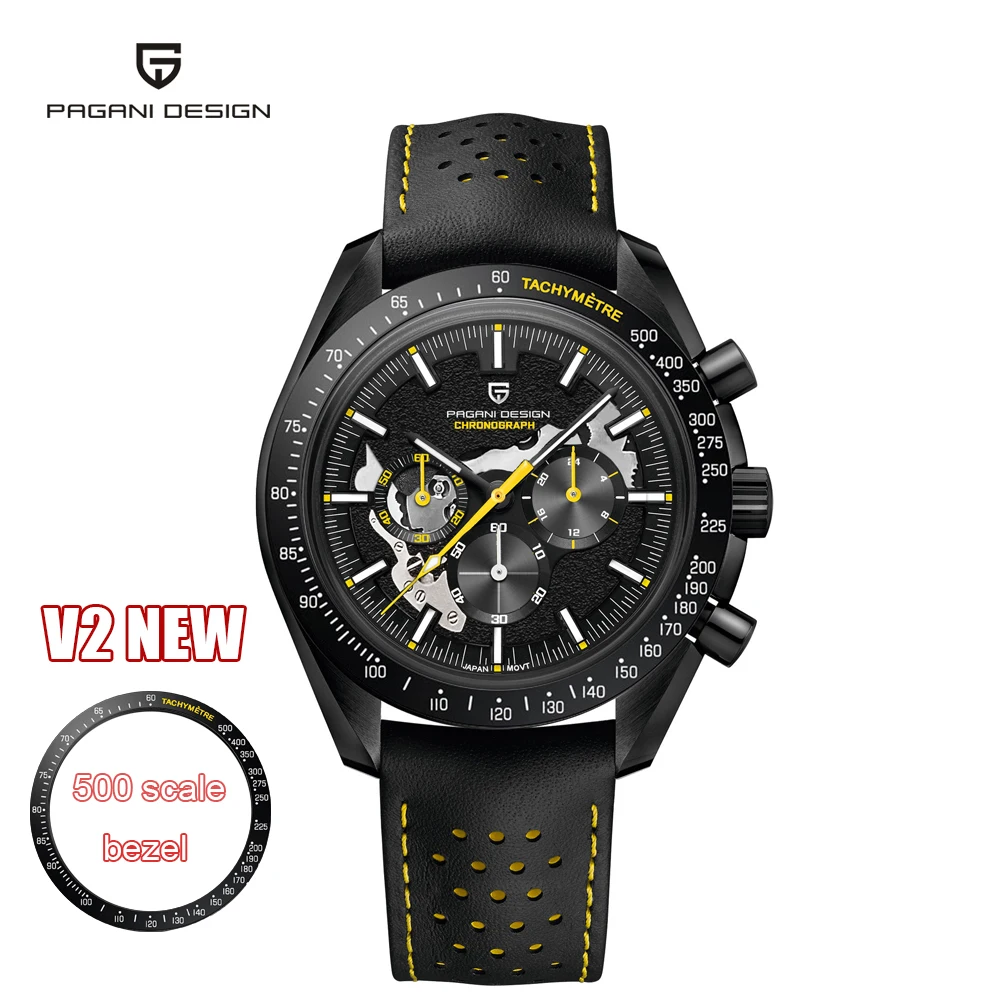 

2026 New PAGANI DESIGN Moon Dark Mens Quartz Watches Luxury Chronograph Watch For Men AR Sapphire Mirror Waterproof Reloj Hombre