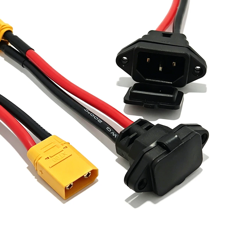 

XT60/XT90 Male Female Plug to C14 Male Power Socket Battery Car Charging Wire Connector New Energy E-bike Charging Cable 15CM