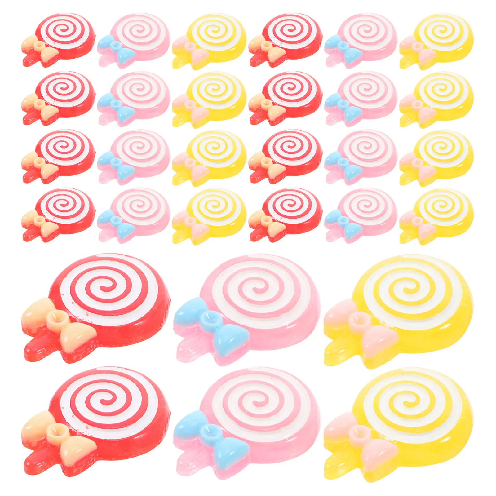 30pcs Resin Lollipop Flatback Charms for DIY Phone Cases, Jewelry Making, Craft Supplies – Assorted Dessert Dangle Charms