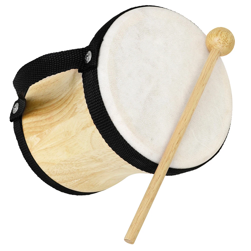 

Percussion Drum for Handcrafted Wood Instrument with Natural Sheepskin Develops Rhythm Coordination Music