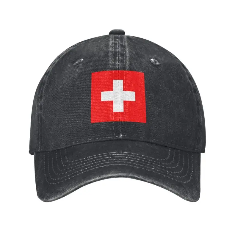 Personalized Cotton Flag Of Switzerland Baseball Cap Outdoor Women Men's Adjustable Dad Hat Spring