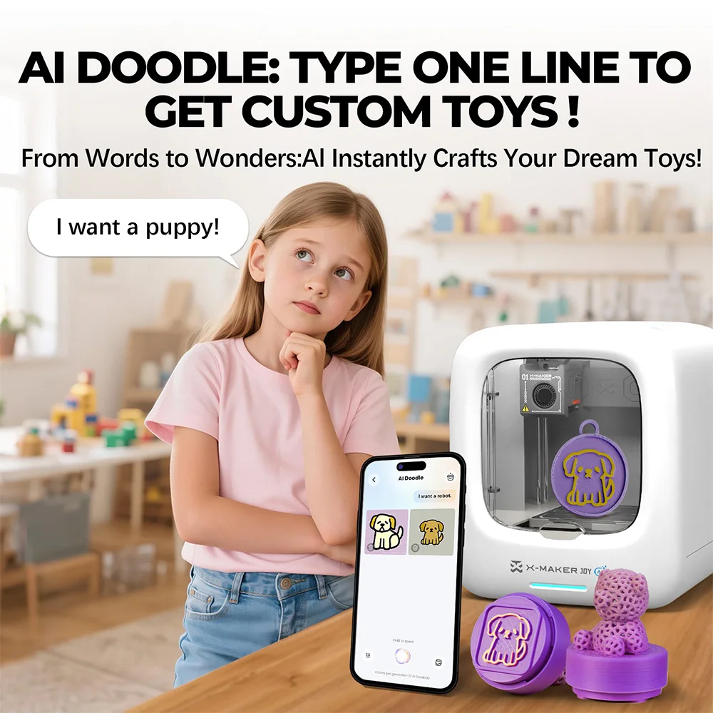 طابعة AOSEED X-MAKER JOY AI + V4.0 ثلاثية الأبعاد للأطفال، حجم البناء 120 × 120 × 120 مم، 260 ℃ درجة حرارة الفوهة، سرعة الطباعة 300 مم/ثانية، التحكم في Wi-Fi والتطبيقات، مغلق بالكامل #2