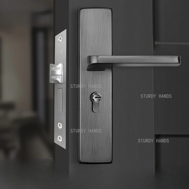 

Thickened solid aluminum alloy silent door lock modern and minimalist interior bedroom solid wood door split handle lockset
