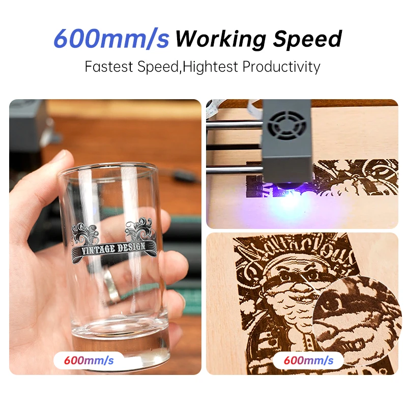DAJA DJ7 Laser Engraver Cutter 5W Portable Mini CNC DIY APP Control Laser Engraving Machine Wood Glass Paper Rubber MDF Stone"