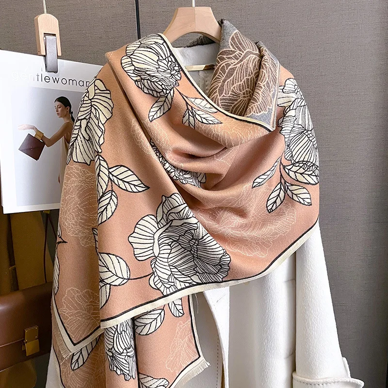 

2023 New Cashmere Scarf for Women Fashion Design Brand Lady Shawls Knitted Leopard Print Thick Warm Neck Scarves Echarpe Foulard