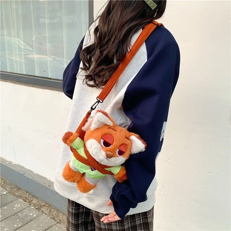 Zootopia Judy and Nick Plush Crossbody Bag Cartoon Character Doll Backpack for Women Girls Cute Animal Figure Purse