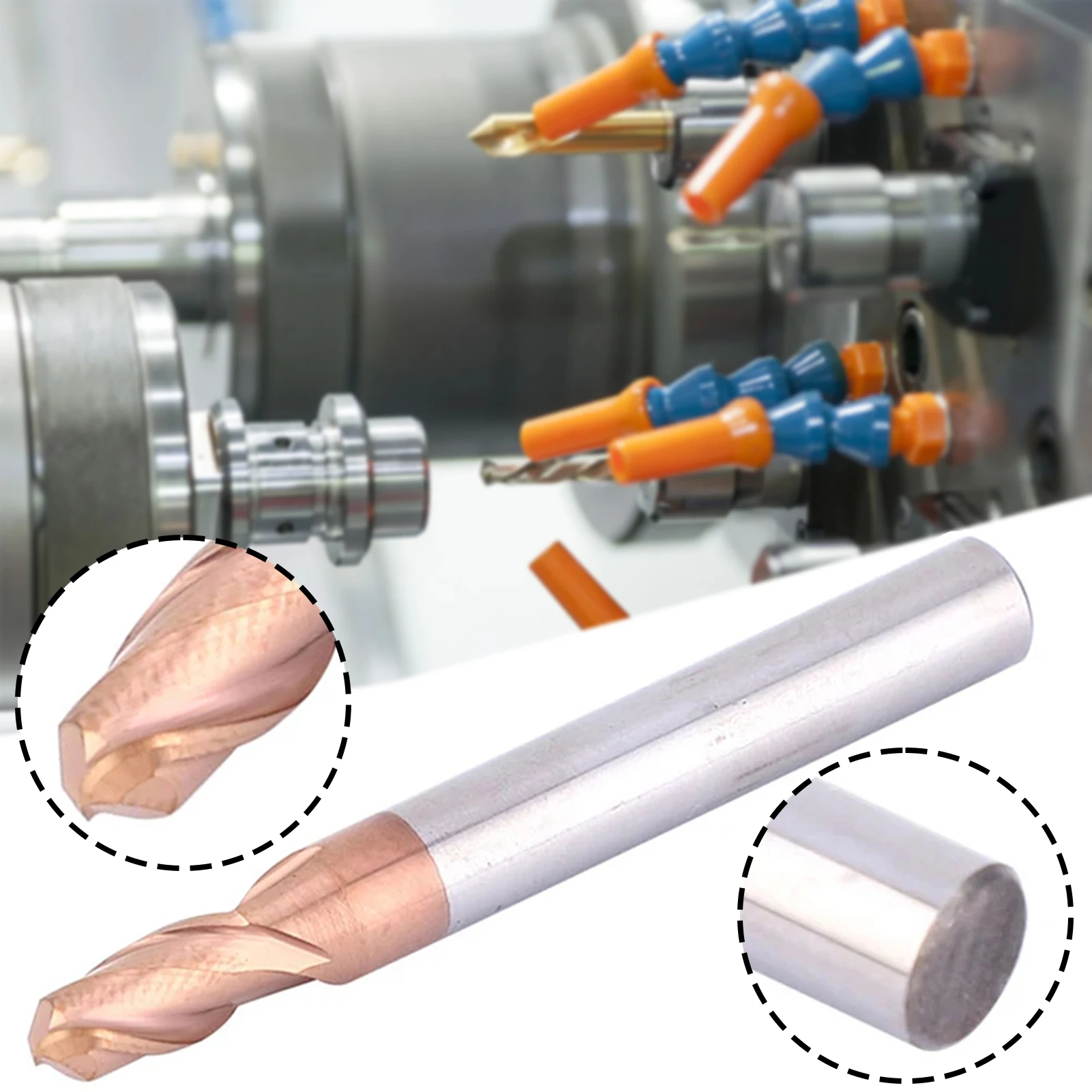 55 Degree Carbide End Mills With 2 Flutes Heavy Duty Stable Milling Cutter For Metal Carving Engraving
