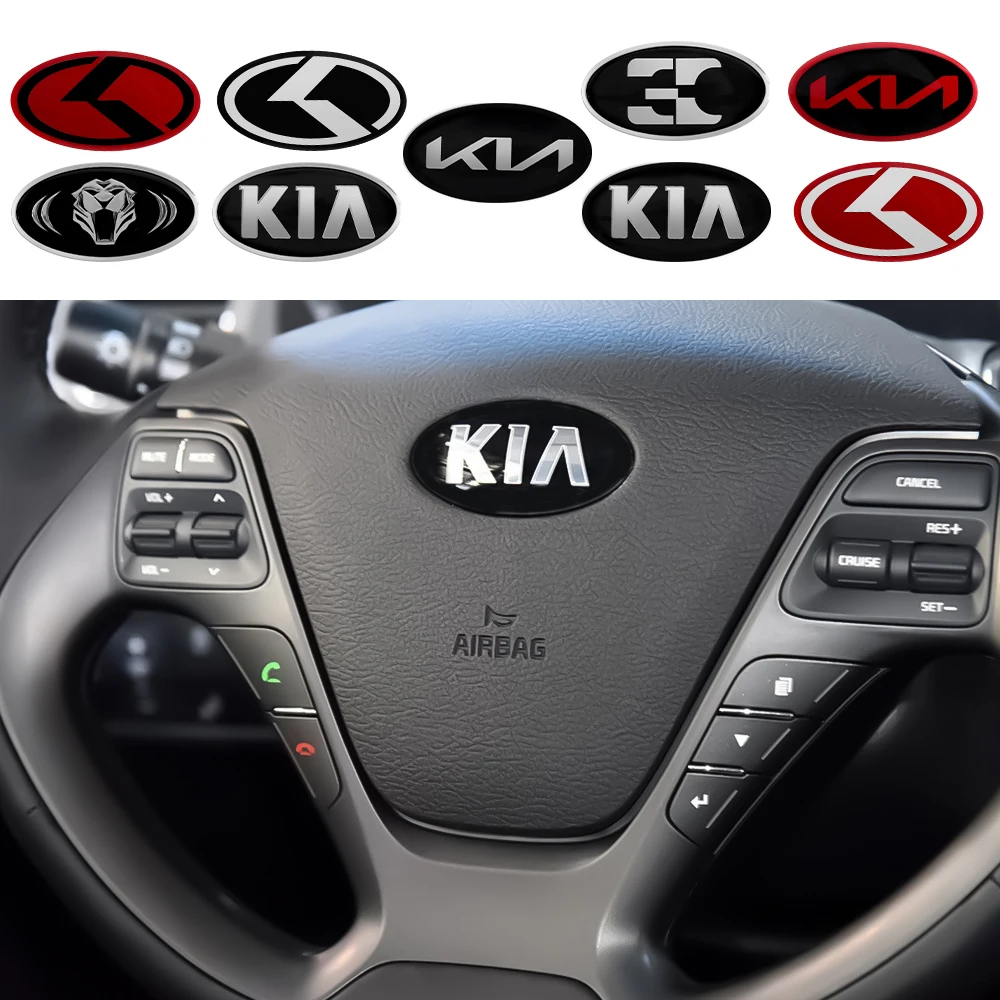 Adesivo emblema do centro do volante do carro, adesivo para kia sportage ceed rio picanto sorento soul cerato venga forte borrego, 1 peça