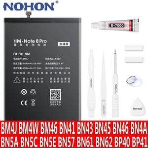 Nohon BM4J BN57 BN61 BN45 BN46 BN4A BN62 Baterai untuk Xiaomi Redmi Note 8 7 Pro 9 10 11 11E Poco X3 Pro X4 M3 M4 Baterai Ponsel 12 penjualan terbaik bateria nohon xiaomi redmi note - №
