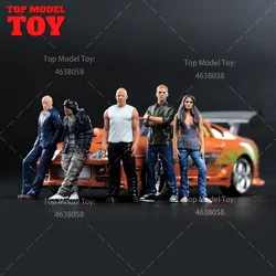 Painted Miniatures 1/24 Paul Walker Gal Gadot Vin Diesel Figures Mini Scene Props Doll Vehicles Cars Model Toys Gift