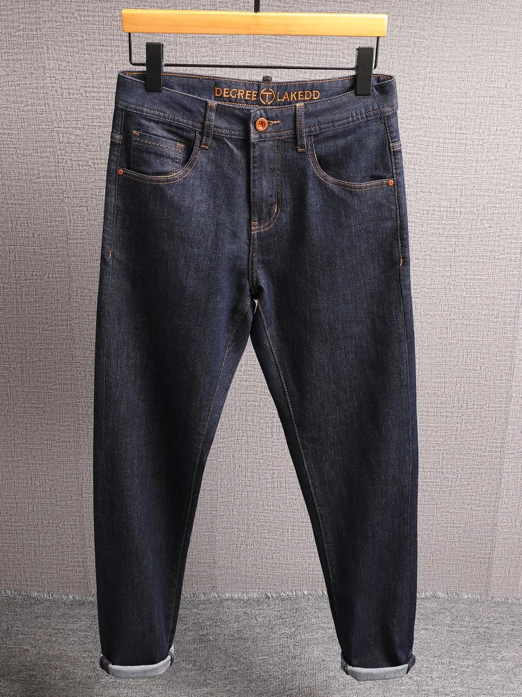 ファッション シンプル 高級感 ソリッドカラー ジーンズ メンズ ソリッドカラー トレンド カジュアル ストレッチ ストレートレッグパンツ