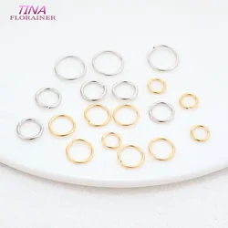 50PCS 14K Gold Color Jump Rings Split Rings 6MM 8MM 10MM Open Jump Rings for Jewelry Making Metal Ring DIY Fittings