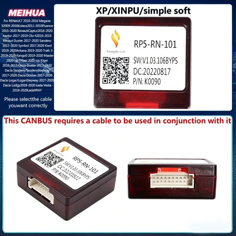 FOR RENAULT XP cable harness canbus box ARKANA TALISMAN CLIO 5 MASTER EXPRESS DUSTER LOGAN K-ZE SANDERO CAPTUR NV400 RAFIC KWID