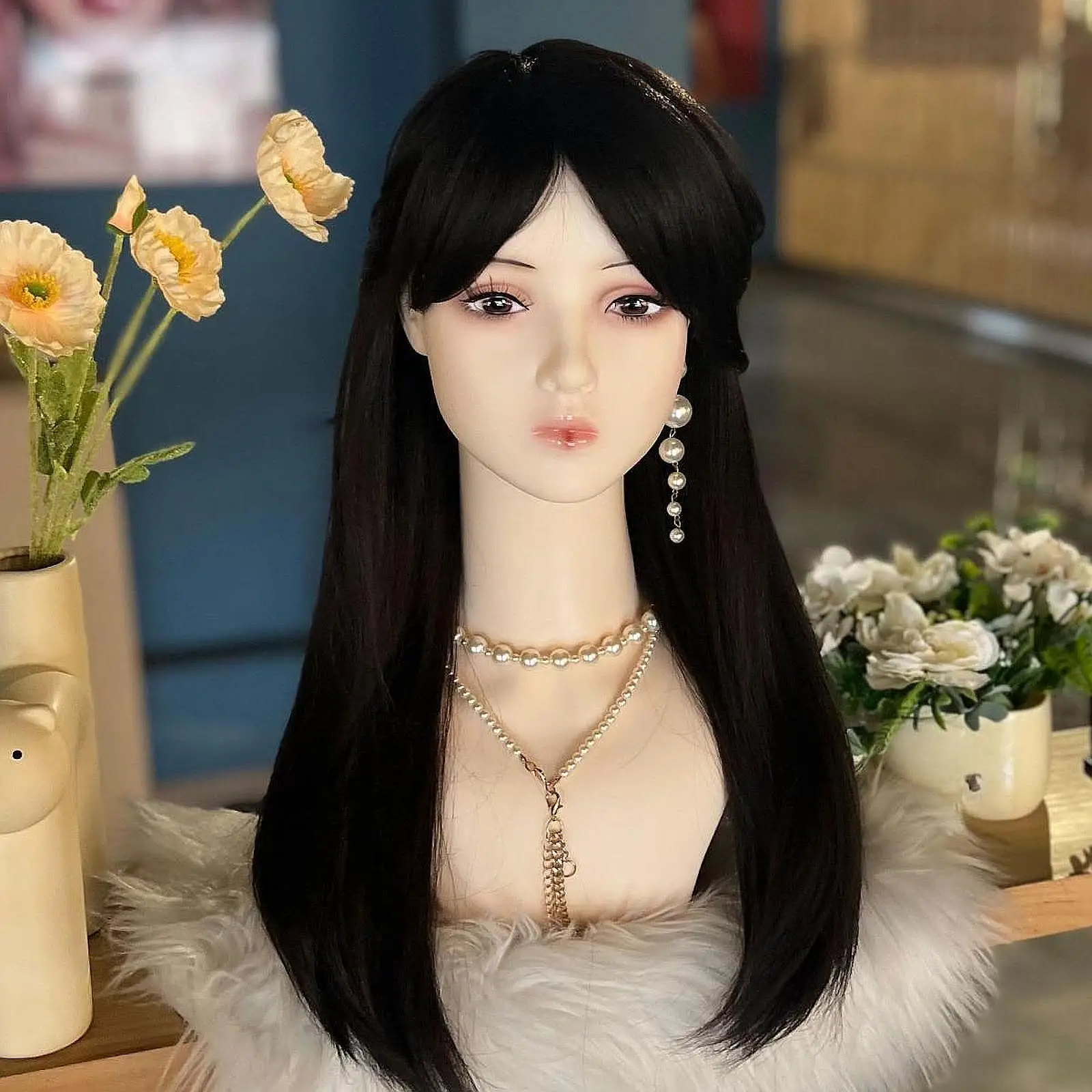 

Mannequin Head Model,Wig Display Holder,Portable Hair Display Holder,Hat Holder Rack for Scarves Jewellery Headwear Glasses