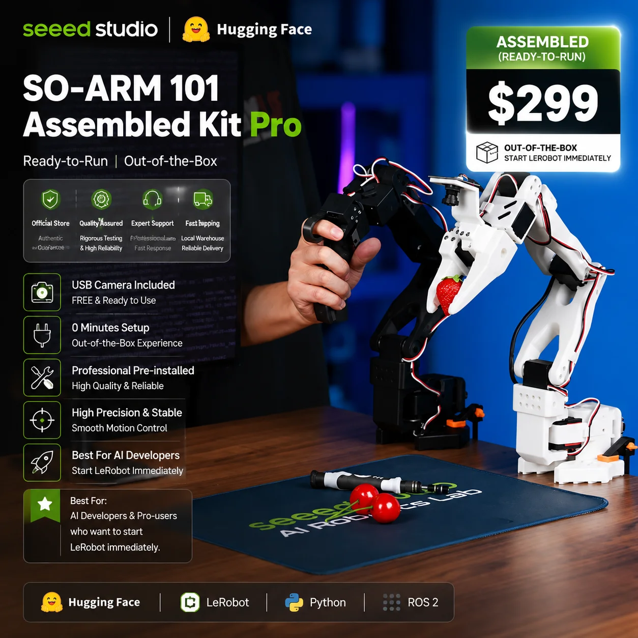 SO-ARM101 Pro ロボットアーム 組立済 特別割引